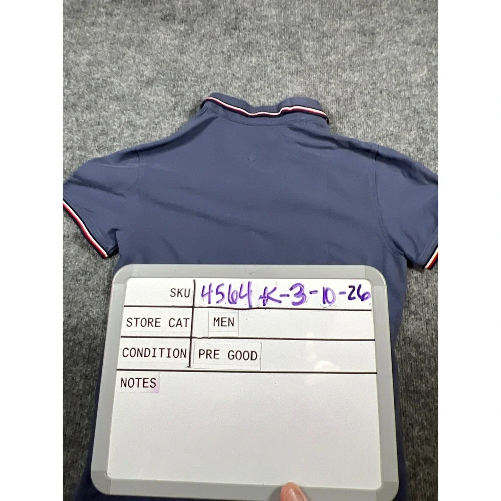Tommy Hilfiger Polo Shirt Mens Small Blue Regular Fit Wicking Everyday Essential